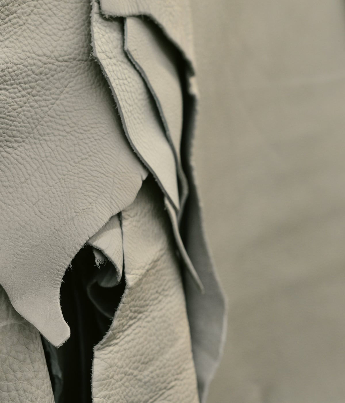 Light natural leather, symbol of authenticity and traceable raw material in the fashion supply chain. A living, transparent and sustainable material, ready